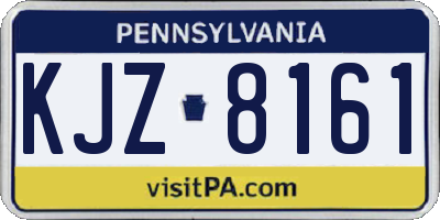 PA license plate KJZ8161