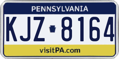 PA license plate KJZ8164