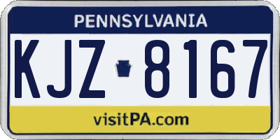 PA license plate KJZ8167