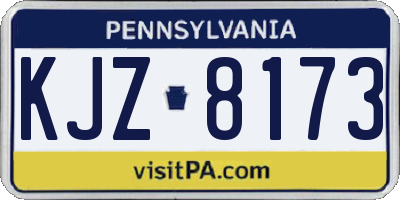 PA license plate KJZ8173