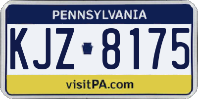 PA license plate KJZ8175
