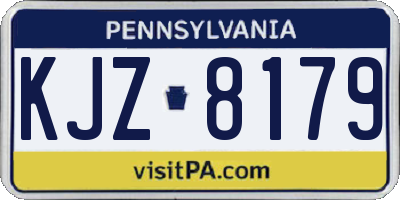 PA license plate KJZ8179