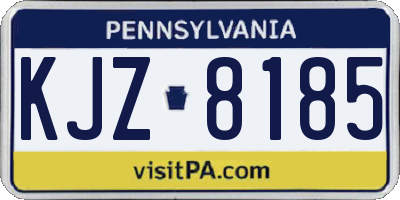 PA license plate KJZ8185