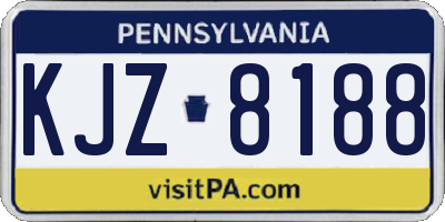 PA license plate KJZ8188