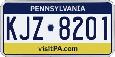 PA license plate KJZ8201