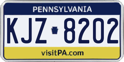 PA license plate KJZ8202