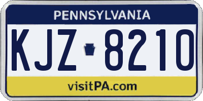PA license plate KJZ8210