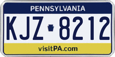 PA license plate KJZ8212