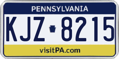 PA license plate KJZ8215