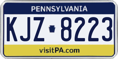 PA license plate KJZ8223