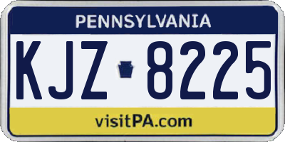 PA license plate KJZ8225