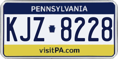 PA license plate KJZ8228