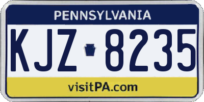 PA license plate KJZ8235