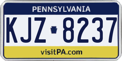 PA license plate KJZ8237
