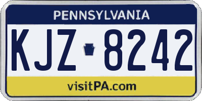 PA license plate KJZ8242