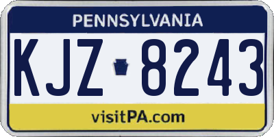 PA license plate KJZ8243