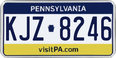 PA license plate KJZ8246