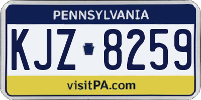 PA license plate KJZ8259