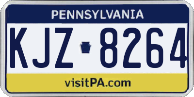 PA license plate KJZ8264
