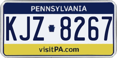 PA license plate KJZ8267