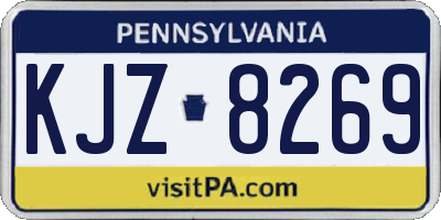 PA license plate KJZ8269