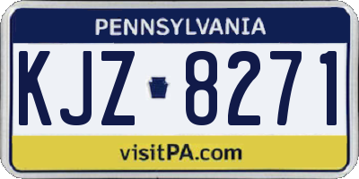 PA license plate KJZ8271