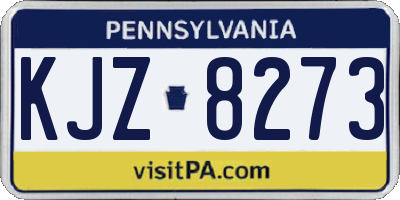 PA license plate KJZ8273