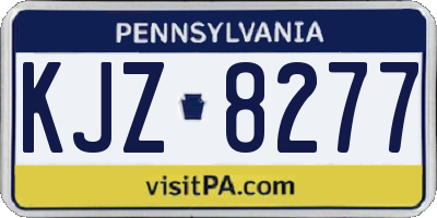 PA license plate KJZ8277