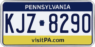 PA license plate KJZ8290