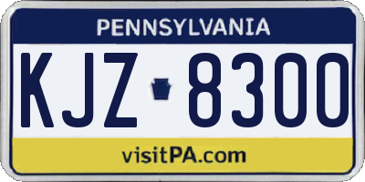 PA license plate KJZ8300