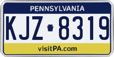 PA license plate KJZ8319