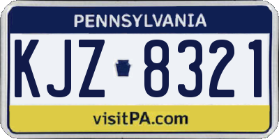 PA license plate KJZ8321