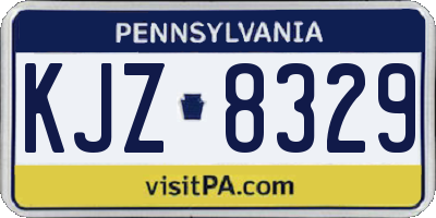 PA license plate KJZ8329