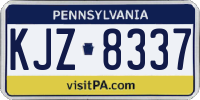 PA license plate KJZ8337