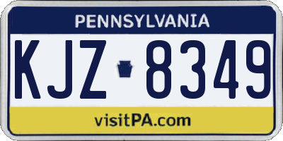 PA license plate KJZ8349