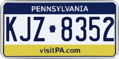 PA license plate KJZ8352