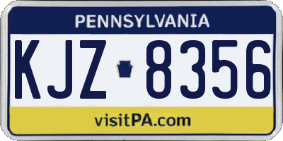 PA license plate KJZ8356