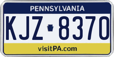 PA license plate KJZ8370
