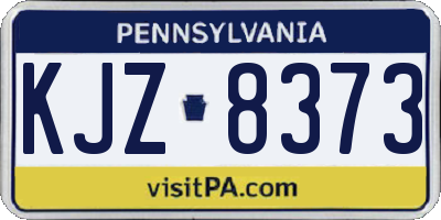PA license plate KJZ8373