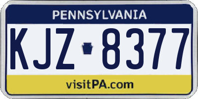 PA license plate KJZ8377