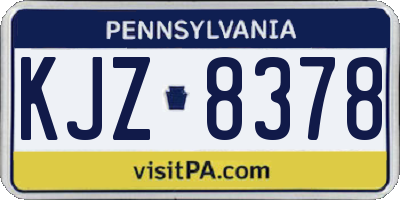 PA license plate KJZ8378