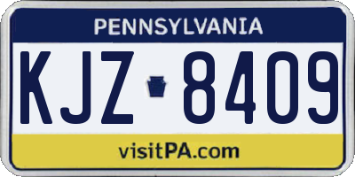 PA license plate KJZ8409