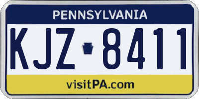 PA license plate KJZ8411