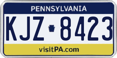 PA license plate KJZ8423