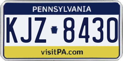 PA license plate KJZ8430