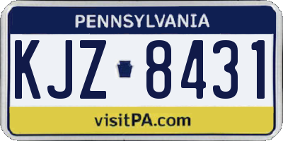 PA license plate KJZ8431