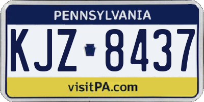 PA license plate KJZ8437