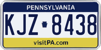 PA license plate KJZ8438