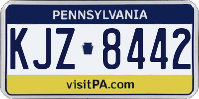 PA license plate KJZ8442