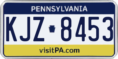 PA license plate KJZ8453